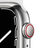 Refurbished Apple Watch Series 7 - 41mm Silver Stainless Steel Case with White Sport Band