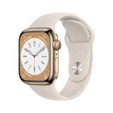 Refurbished Apple Watch Series 8 - 41mm Gold Stainless Steel Case with White Sport Band