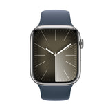 Refurbished Apple Watch Series 9 - 41mm Silver Stainless Steel Case with Blue Sport Band