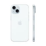 Refurbished iPhone 15 Plus Blue with 6.7" display and dual-camera system.