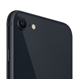Refurbished iPhone SE 2022 Midnight with A15 Bionic chip.