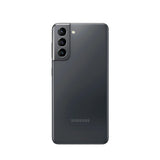 Refurbished Samsung Galaxy S21 in Phantom Gray, showcasing sleek design and performance.