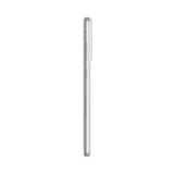 Refurbished Samsung Galaxy S22+ in Phantom White side view showing sleek design.