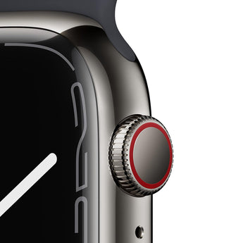 Refurbished Apple Watch Series 7 - 45mm Graphite Stainless Steel Case with Black Sport Band
