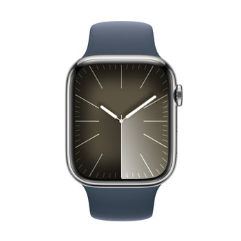 Refurbished Apple Watch Series 9 - 41mm Silver Stainless Steel Case with Blue Sport Band