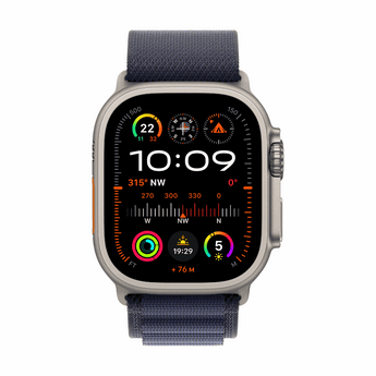 Refurbished Apple Watch Ultra 2 - 49mm Natural Titanium Case with Blue Alpine Loop Band