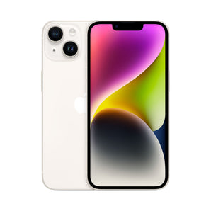 Refurbished iPhone 14 Plus Starlight with 6.7" display and HDR camera system.