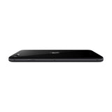 Refurbished iPhone SE 2020 Black lying flat, showcasing sleek design.