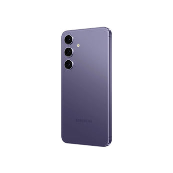 Refurbished Samsung Galaxy S24 in Cobalt Violet with triple camera system.