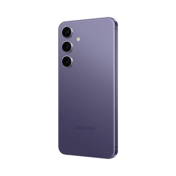 Refurbished Samsung Galaxy S24+ in Cobalt Violet showcasing rear design.